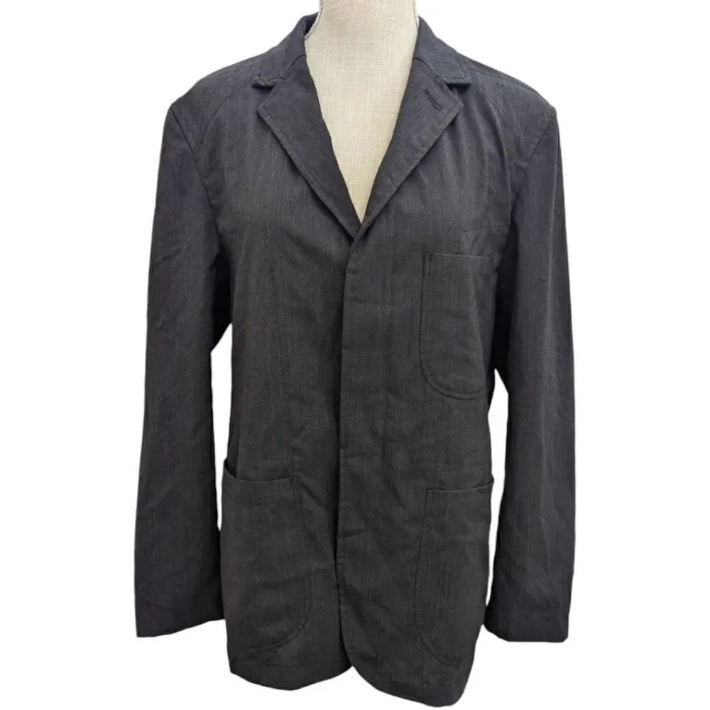 Baldwin Women's Black/Charcoal Blazer Jacket Wool Blend Size M